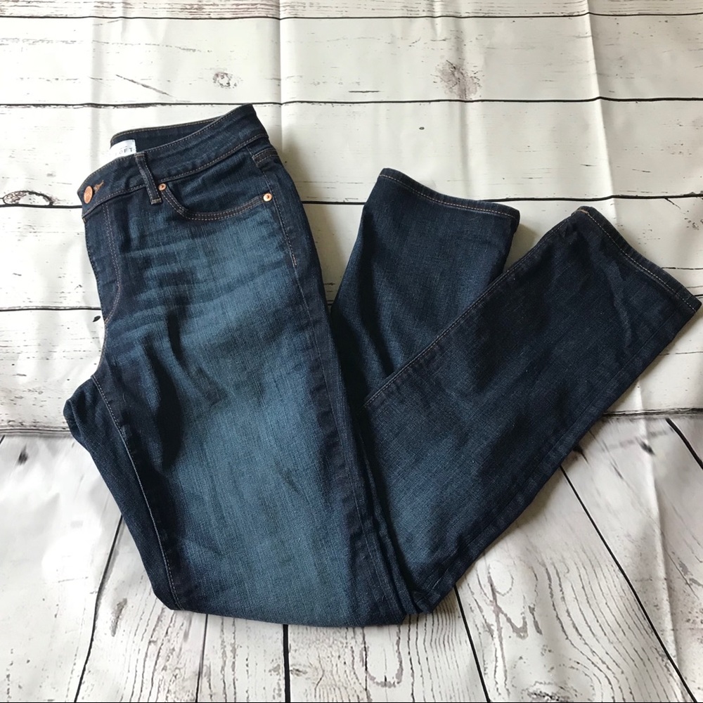 Loft Curvy Straight Dark Wash Jeans